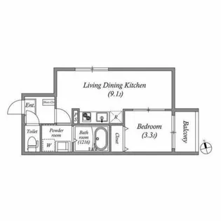 クオッカ都島【1階】の間取り