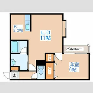 ミレニアムハイツ【3階】の間取り