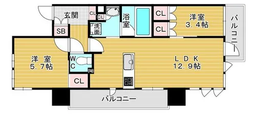 ザ・パークハビオ都島フロント【5階】の間取り