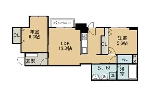 コンフォートZEAL【5階】の間取り
