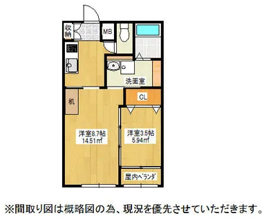 ピュアワールドA棟【103号室】の間取り