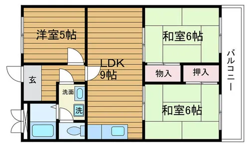 大阪府吹田市五月が丘北【マンション】の間取り