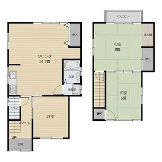 京都府向日市寺戸町中野【一戸建】の間取り