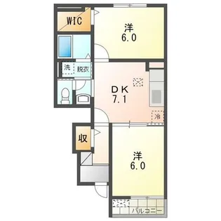 福岡県飯塚市柏の森【アパート】の間取り