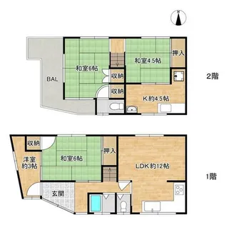 大阪府大阪市旭区今市2丁目【一戸建】の間取り