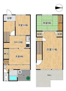 大阪府大阪市旭区大宮1丁目【一戸建】の間取り