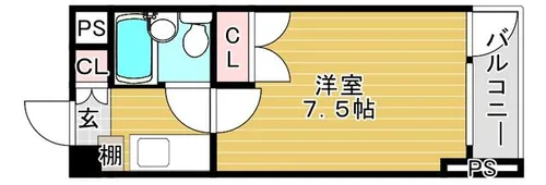 エクセレント中道【7階】の間取り