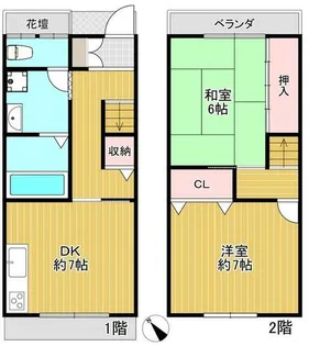 大阪府大阪市西区境川2丁目【一戸建】の間取り