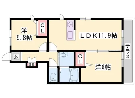 兵庫県加東市木梨【アパート】の間取り