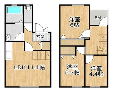 福岡県築上郡吉富町大字広津【タウンハウス】の間取り