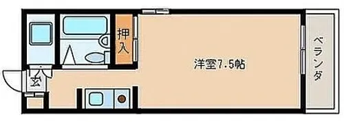 第6スカイビル【8D号室】の間取り