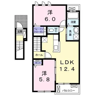 エレガンテ ヴィラⅠ【202号室】の間取り