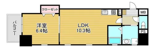 福岡県北九州市小倉北区京町1丁目【マンション】の間取り