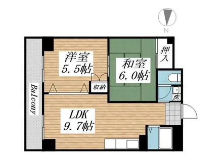 プリンセス片野Ⅱ【0502号室】の間取り