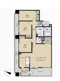 福岡県春日市昇町6丁目【マンション】の間取り