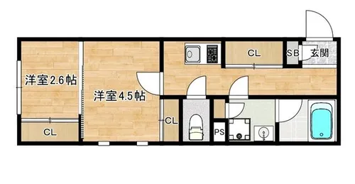 ライフ・モア原C棟【1階】の間取り