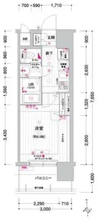 大阪府大阪市西淀川区野里2丁目【マンション】の間取り