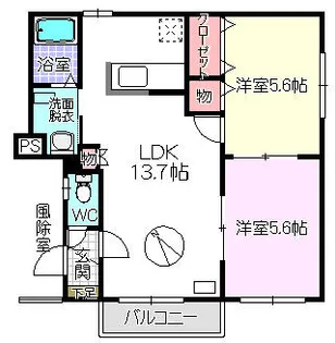 北海道札幌市北区新琴似七条2丁目【マンション】の間取り