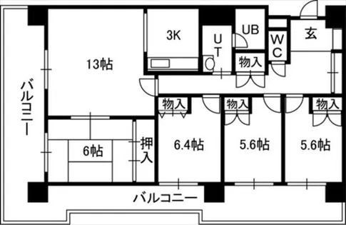 アルファスクエア円山【8階】の間取り