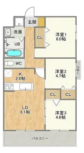コンダクトレジデンスHANAMINOSATO【1階】の間取り