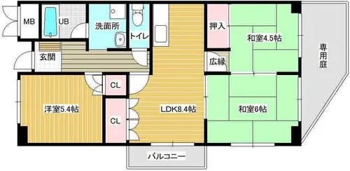 ローズコーポニュー江口1棟【1階】の間取り