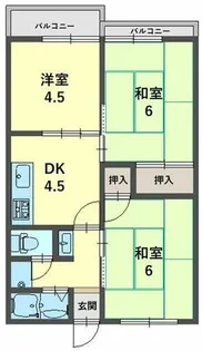 大阪府堺市中区福田【アパート】の間取り