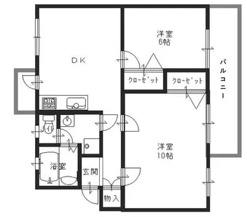 新金岡3丁1番B住宅【2階】の間取り