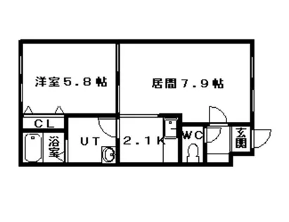 ウイング北28条【102号室】の間取り