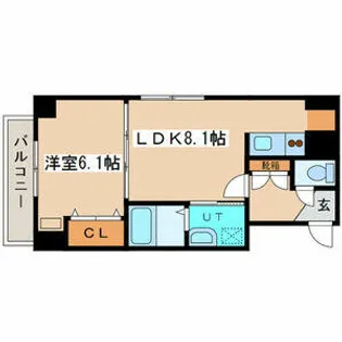 スカイコートK【803号室】の間取り