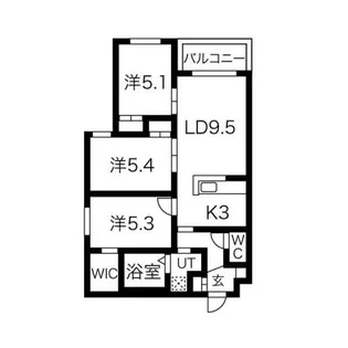 L’Orangeオランジュ【3階】の間取り