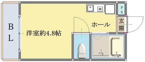 大阪府大阪市東住吉区杭全4丁目【マンション】の間取り