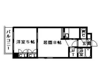 1DKの間取り画像