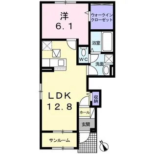 ヴィラクレスタ浜の宮Ⅰ【1階】の間取り