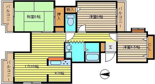 兵庫県神戸市東灘区御影中町1丁目【マンション】の間取り