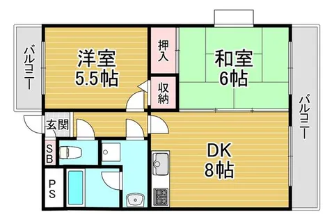 兵庫県神戸市長田区神楽町6丁目【マンション】の間取り
