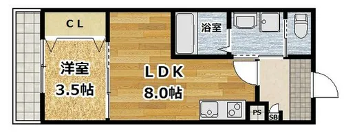 京都府京都市伏見区横大路下三栖山殿【アパート】の間取り