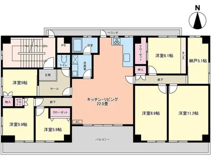 コロナビル【3号室】の間取り