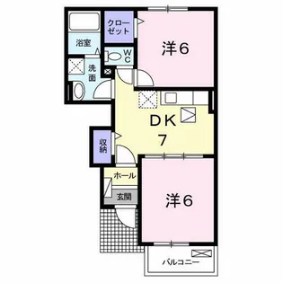 エール湯川A【1階】の間取り