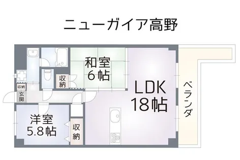 福岡県北九州市小倉南区高野4丁目【マンション】の間取り