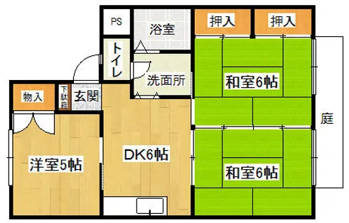 シャルム安部山【1階】の間取り