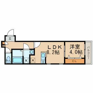 グラシアス三萩野【2階】の間取り