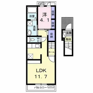 ウエストアヴェニューB【2階】の間取り