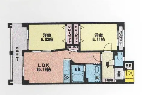 ピュアライフ砂津【5階】の間取り