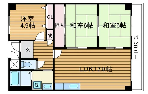 大阪府吹田市上山手町【マンション】の間取り