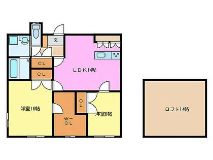福岡県北九州市小倉北区足原1丁目【マンション】の間取り