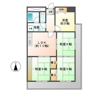 福岡県北九州市小倉北区黄金2丁目【マンション】の間取り