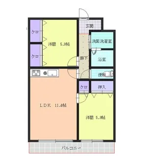 福岡県福岡市南区曰佐5丁目【マンション】の間取り