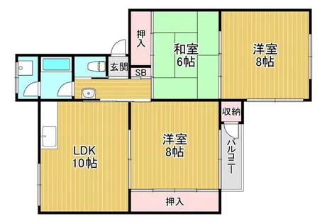 兵庫県神戸市灘区鶴甲4丁目【マンション】の間取り