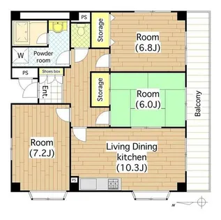 兵庫県宝塚市旭町3丁目【マンション】の間取り