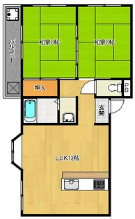 和歌山県田辺市あけぼの【マンション】の間取り